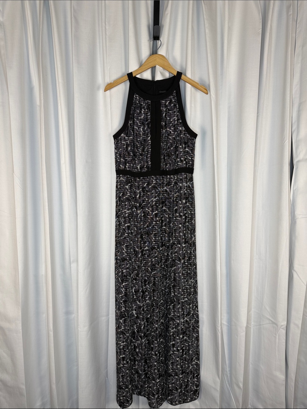 White House Black Market Black Patterned Maxi Dress